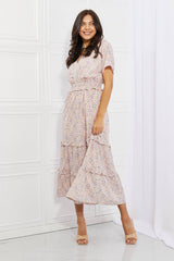 Robe longue à manches kimono HEYSON Sweet Talk en rose poudré