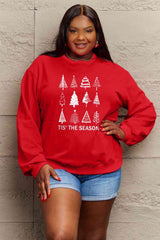 Sweat-shirt graphique « Simply Love » en taille réelle avec motif sapin de Noël
