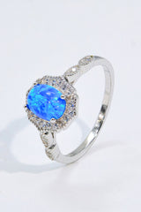 Opal Zirkon 925 Sterling Silber Ring
