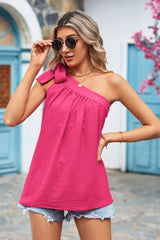 One-Shoulder-Bluse zum Binden