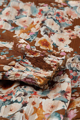 Robe à col rond et bordure à volants floraux