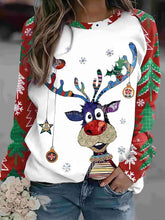 T-Shirt mit Raglanärmeln und Weihnachtsmotiv in Übergröße
