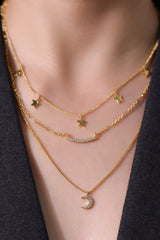 Star Moon Pendant Necklace