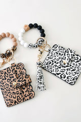 Random 2-Pack Leopard Mini Purse Tassel Wristlet Key Chain