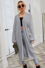 Balloon Sleeve Open Front Duster Cardigan