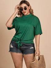 T-shirt noué à épaules dénudées grande taille