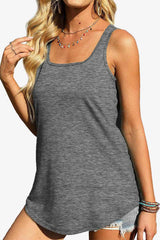 Tanktop mit abgerundetem Saum und quadratischem Ausschnitt