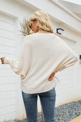 Pull à manches dolman et col en V
