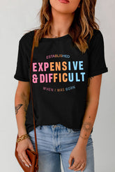 T-Shirt mit Slogan-Grafik und Manschettenärmeln