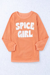 SPICE GIRL Graphic Ribbed Sweatshirt