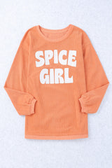 SPICE GIRL Graphic Ribbed Sweatshirt