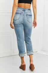 RISEN – Leilani – Distressed-Jeans mit geradem Bein in voller Größe