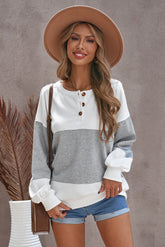 Color Block Quarter-Snap Sweatshirt