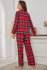 Loungewear-Set mit kariertem Hemd und Hose zum Zuknöpfen
