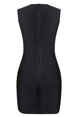 Robe sans manches en maille épissée avec détails en strass