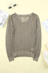 Pullover mit Lochmuster und Kettendetail
