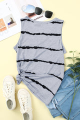 Tie-Dye-Tanktop mit V-Ausschnitt