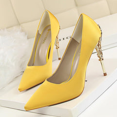 Women's Korean Metal Stiletto Shallow Heels