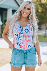 Body à encolure dégagée géométrique