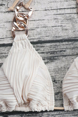 Bikini-Set mit Kettendetail und Bindeband