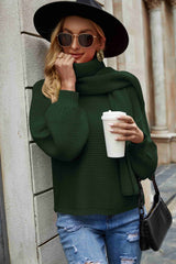 Strickpullover mit Ballonärmeln und überschnittener Schulter