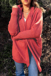 Dolman Sleeve Hooded Cardigan