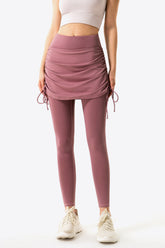 Yoga-Leggings mit Kordelzug und Raffung