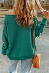 Green Sequined Candy Canes Gingerbread Man Graphic Sweater