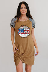 Robe torsadée à rayures et étoiles USA