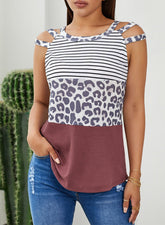 Tanktop mit Farbblock-Muster und Schulterdetail