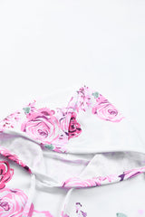 Hoodie mit überkreuztem Blumenmuster und Kordelzug