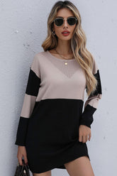 Robe mini-pull à blocs de couleurs