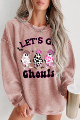 Rosa Halloween LETS GO GHOULS Grafik-Sweatshirt