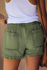 Short en jean effiloché à poches