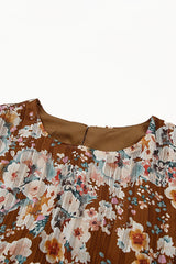 Robe à col rond et bordure à volants floraux