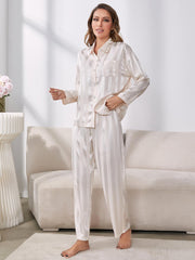 Button-Up Shirt Pants Pajama Set