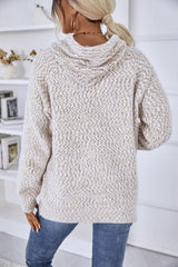 Graphic Drawstring Detail Hooded Sweater