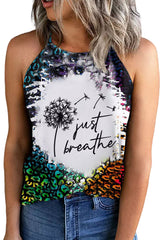JUST BREATHE Grafik-Tanktop mit Leopardenmuster
