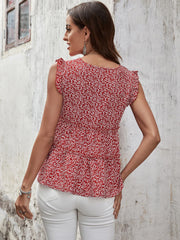Bluse mit V-Ausschnitt und Rüschenbesatz