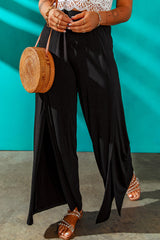 Pantalon large fendu