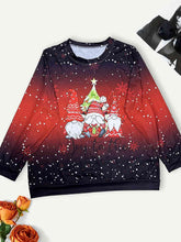 Langarm-Sweatshirt mit Weihnachtselement in Übergröße