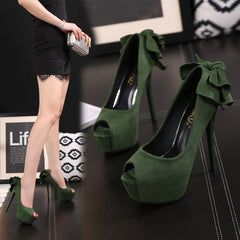 Semelle intérieure rehaussante en daim imperméable à talon aiguille pour femme