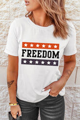 FREEDOM T-Shirt mit Grafik und Manschettenärmeln