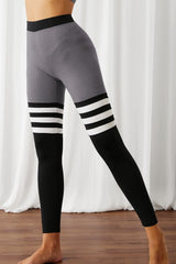 Color Block Elastic WaistbActive Leggings