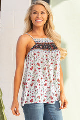 Floral Frill Trim Cami Top