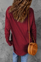 Red Merry Bright Thumb Hole Long Sleeve Graphic T Shirt