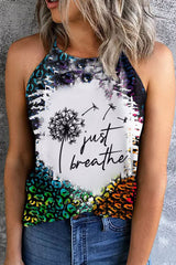 JUST BREATHE Grafik-Tanktop mit Leopardenmuster