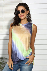 Tie-Dye-Tanktop mit Rundhalsausschnitt