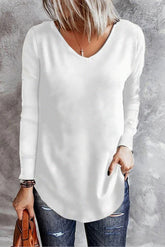 V-Neck Dropped Shoulder Top