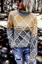 Pullover mit geometrischem Farbblock und Kontrast